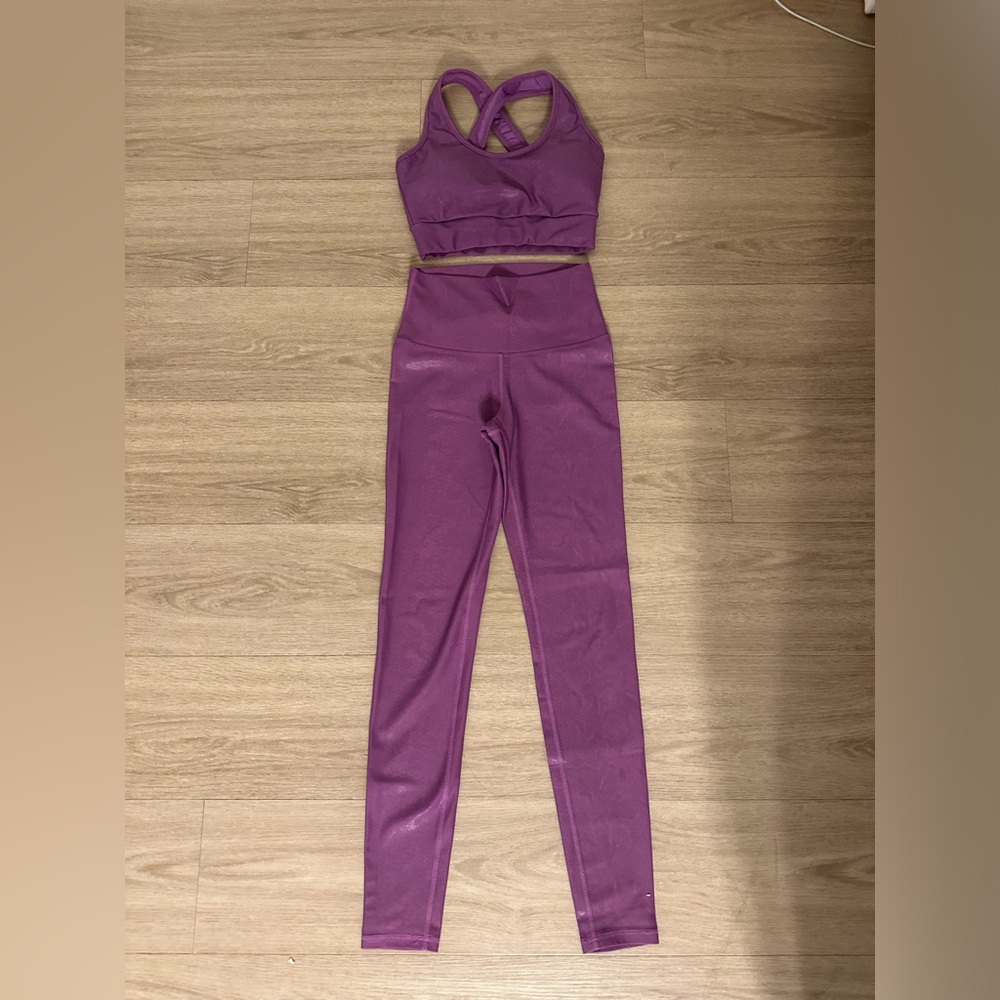 Electric Yoga Pink/Purple Snakeskin Active Set Size Small